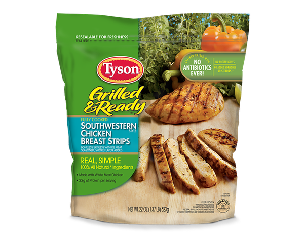 Tyson Grilled Ready Southwestern Style Chicken Breast Strips Food