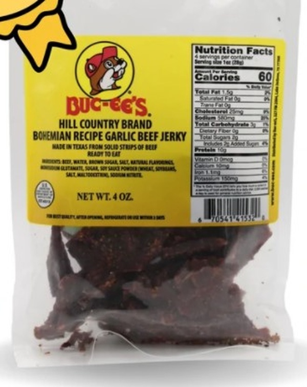 Buc-ee's Bohemian Recipe Garlic Beef Jerky - Food Library - Shibboleth!