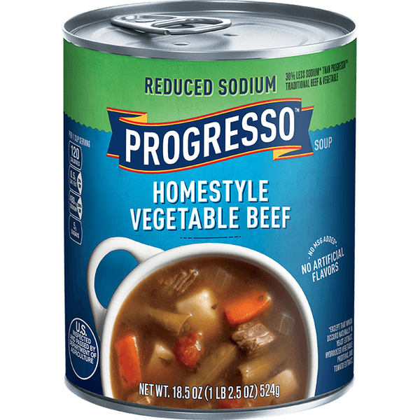 Progresso Reduced Sodium Homestyle Vegetable Beef Soup - Food Library ...