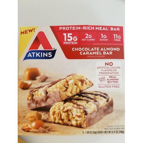 Atkins Chocolate Almond Caramel Bar - Food Library - Shibboleth