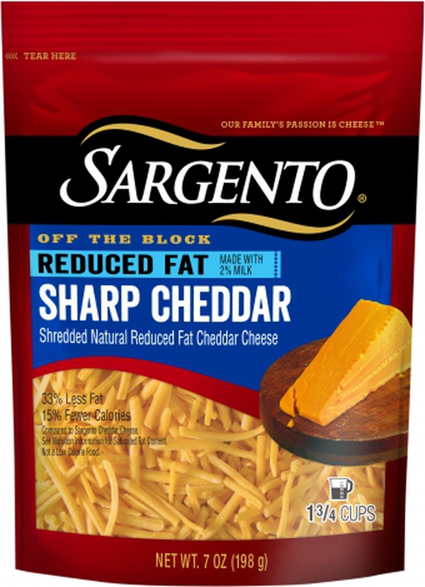 Sargento Reduced Fat Shredded Sharp Cheddar Cheese - Food Library ...