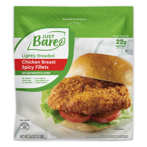 Just Bare Lightly Breaded Chicken Breast Spicy Filets - Food Library 